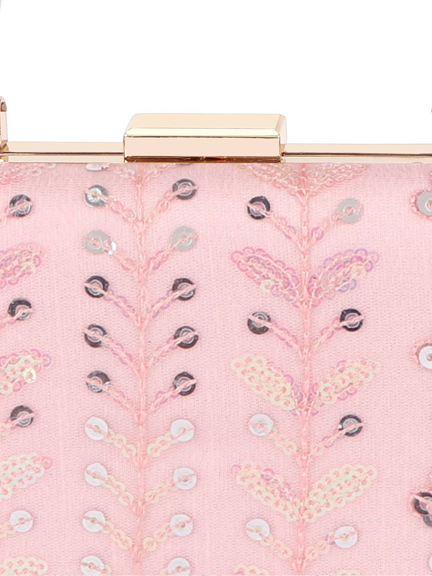 Horra Light Pink Embellished Clutch