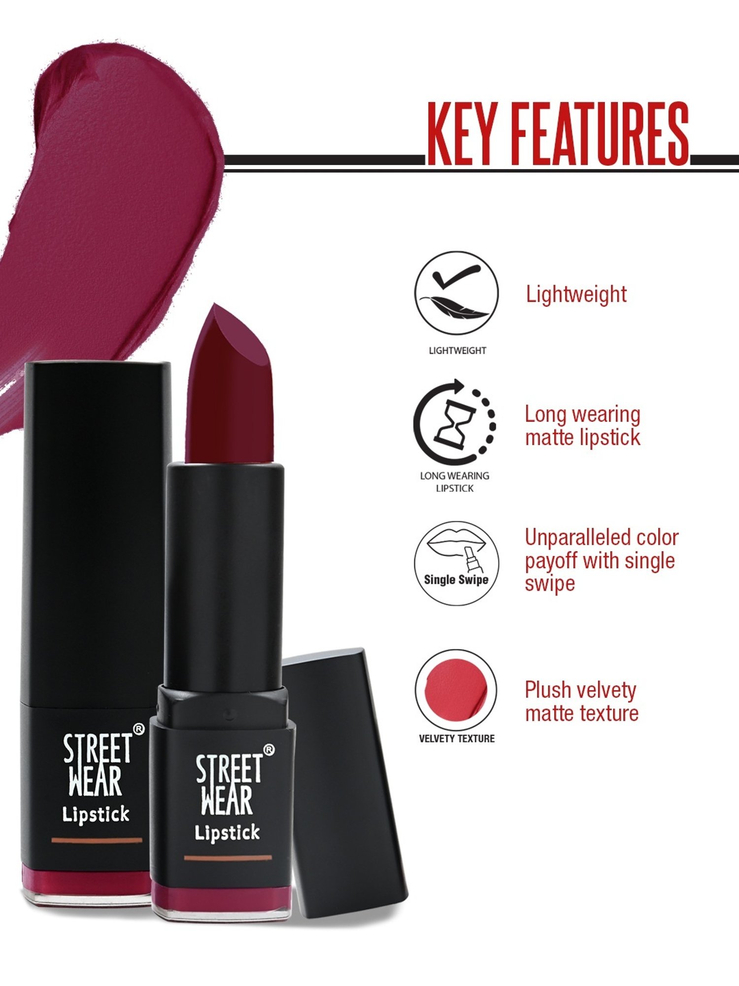 Street Wear Matte Lipstick Brick Brown - 4.2 gm