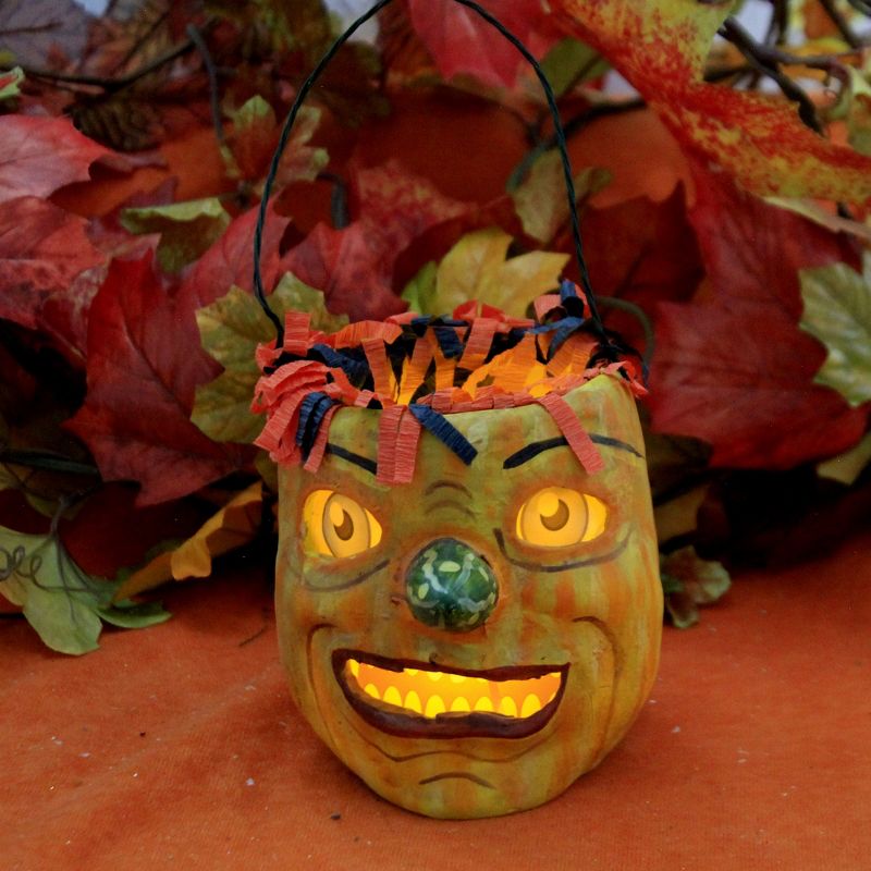 Jorge De Rojas 4.0" Greydon Pumpkin Bucket Pickle Nose Halloween  -  Decorative Figurines