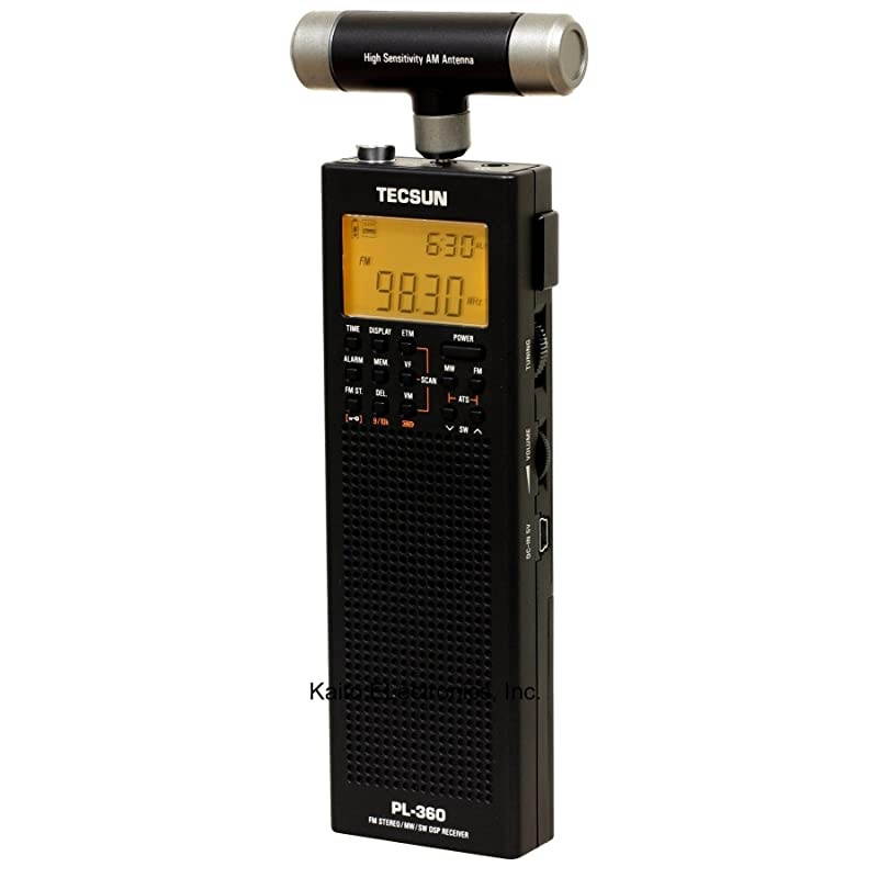 PL-360 Digital PLL Portable AM/FM Shortwave Radio with DSP, Black