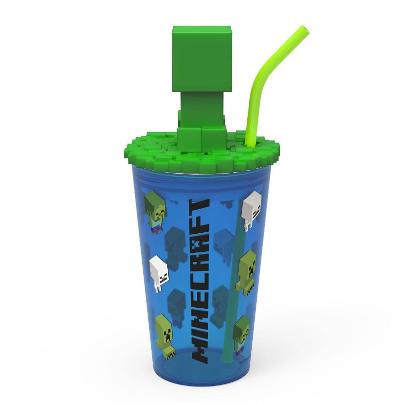 Minecraft 15oz Plastic Funtastic Tumbler with Straw - Zak Designs