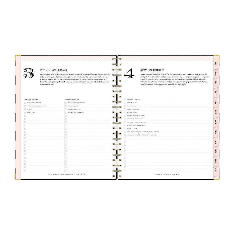 2021-22 Academic Planner 8.5" x 11" Hard Cover Weekly/Monthly Wirebound Rugby Stripe Black - Day Designer