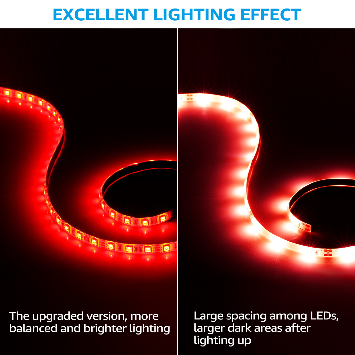 TORCHSTAR 16.4 ft 300LEDs Smart Wifi LED Strip Lights, Waterproof Dimmable Tape Lights, WiFi Remote APP Controlled 5050 RGB Rope Lights, Color Changing Cuttable LED Lighting Kit for Party, Holiday