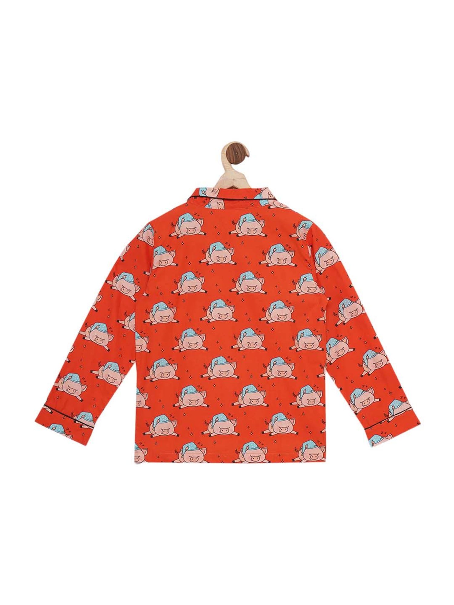 Fluffalump Boys Multicolor Cotton Printed Nightwear Top & Pants Set