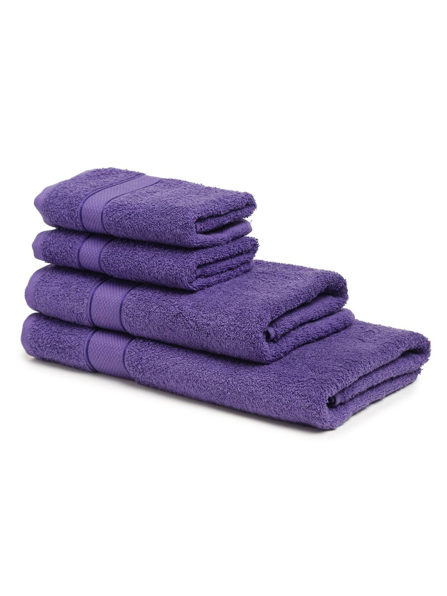 Creeva Violet 525 GSM Cotton Towel Set of 4