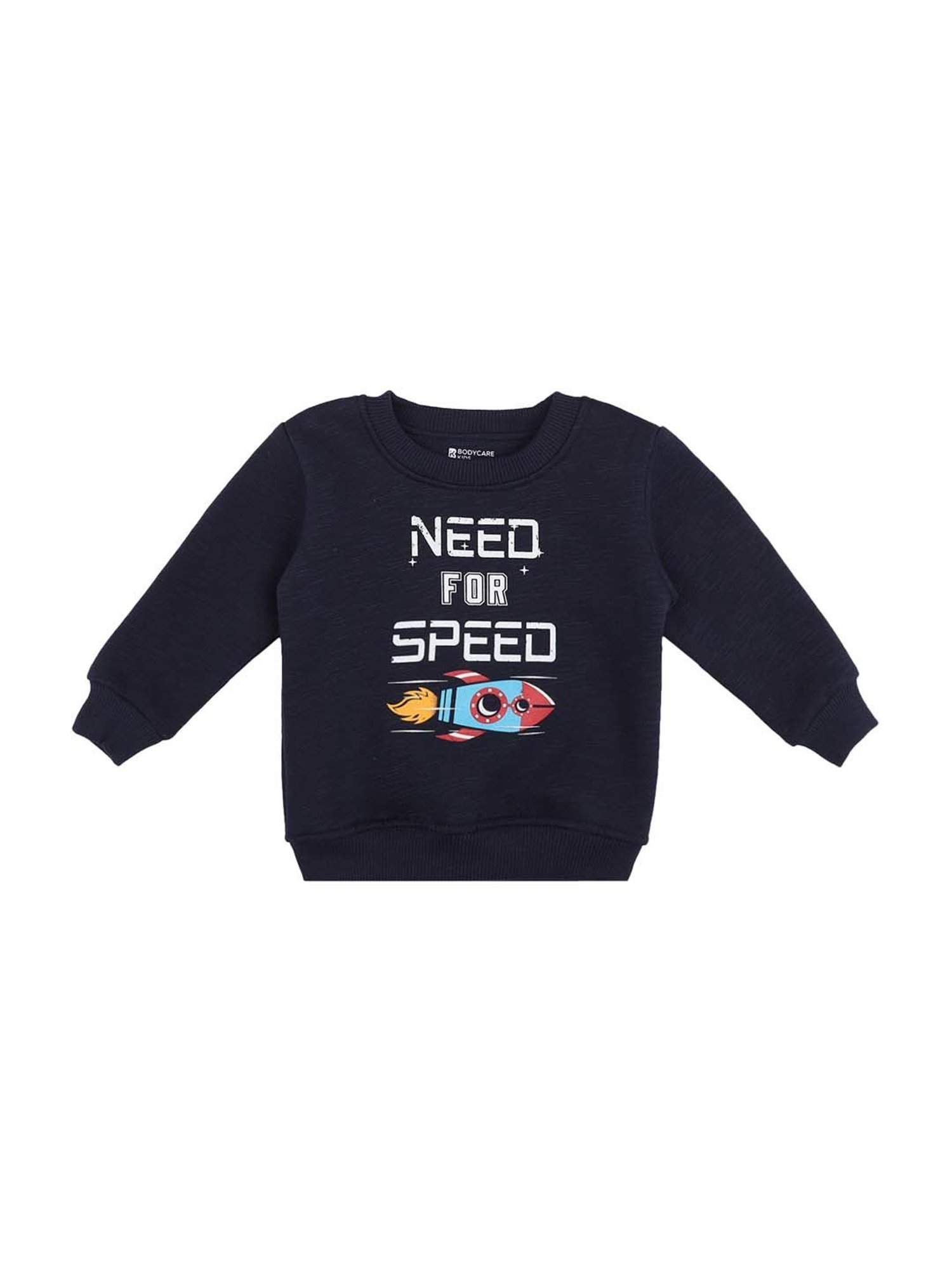 Bodycare Kids Navy Printed Full Sleeves Sweatshirt