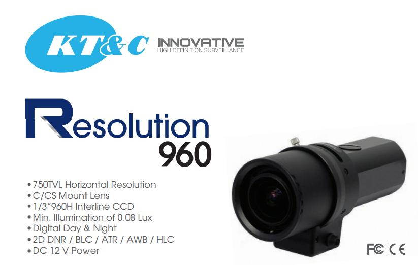 kT&C Mini CCTV High Resolution BOX Camera 750TVL 960H Digital Day & Night KPC-E650NU 0.08 LUX 12V DC