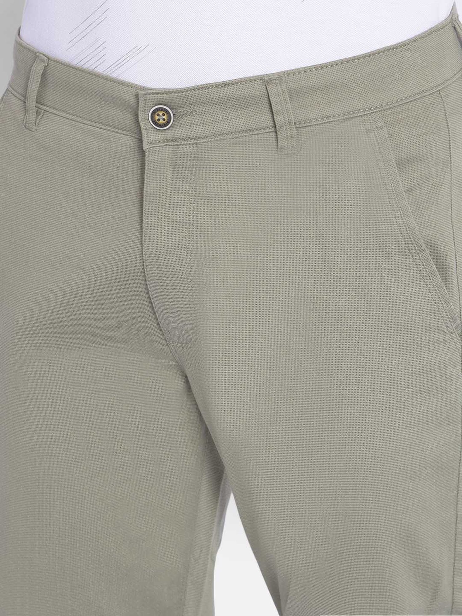 WES Casuals by Westside Olive Relaxed-Fit Mid-Rise Cotton Blend Joggers