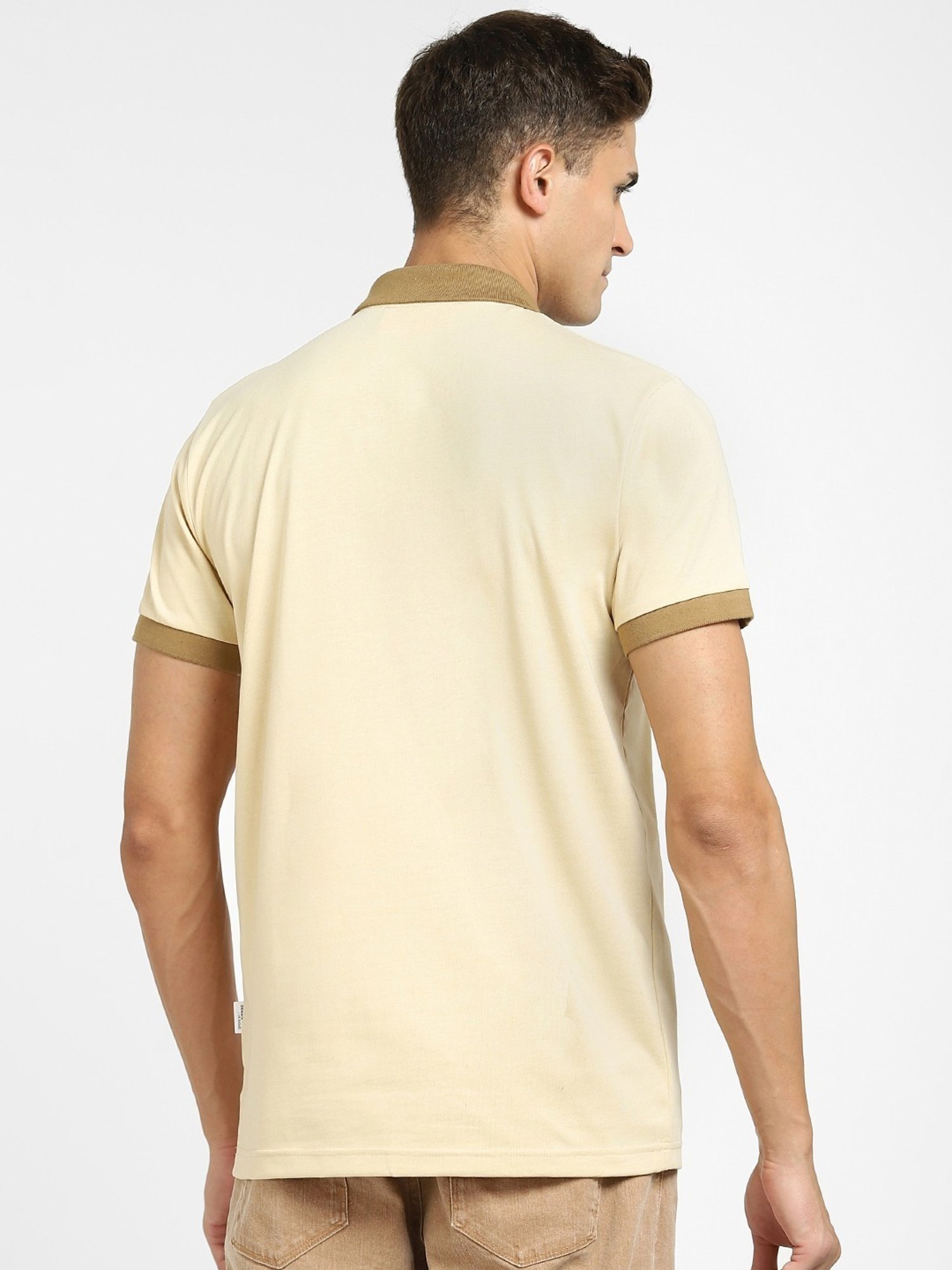 SELECTED HOMME Brown Cotton Regular Fit Polo T-Shirt