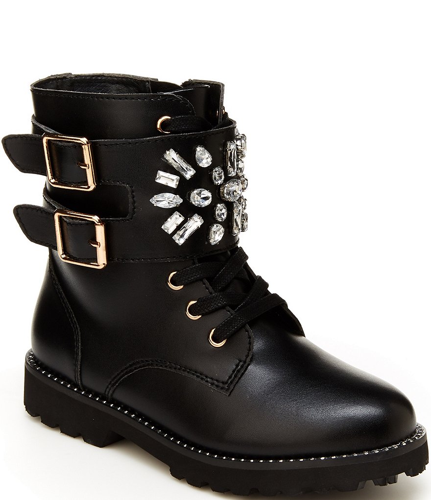 Kurt Geiger London Girls' Mini Stoop Leather Combat Boots (Toddler)