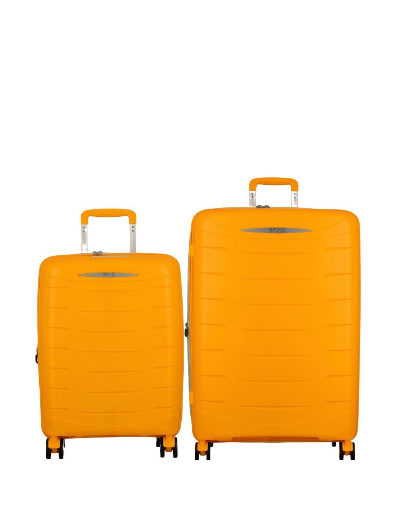 Jump Furano 2 Orange 8 Wheels Large Hard Cabin Trolley Bag Set of 2