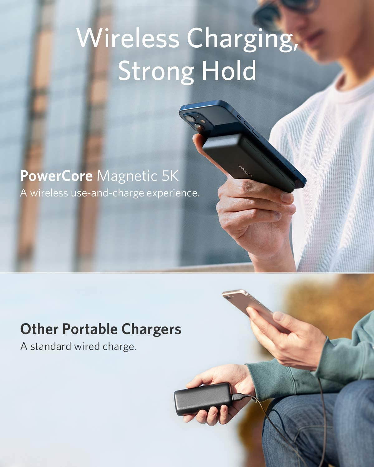 Anker Magnetic Wireless Portable Charger, PowerCore Magnetic 5K Wireless 5,000mAh Power Bank with USB-C Cable, Design for iPhone 12/12 Pro / 12 Pro Max / 12 Mini