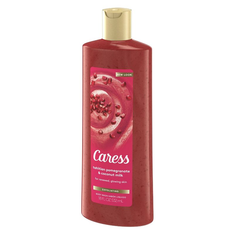Caress Tahitian Renewal Pomegranate & Coconut Milk Scent Exfoliating Body Wash Soap - 18 fl oz