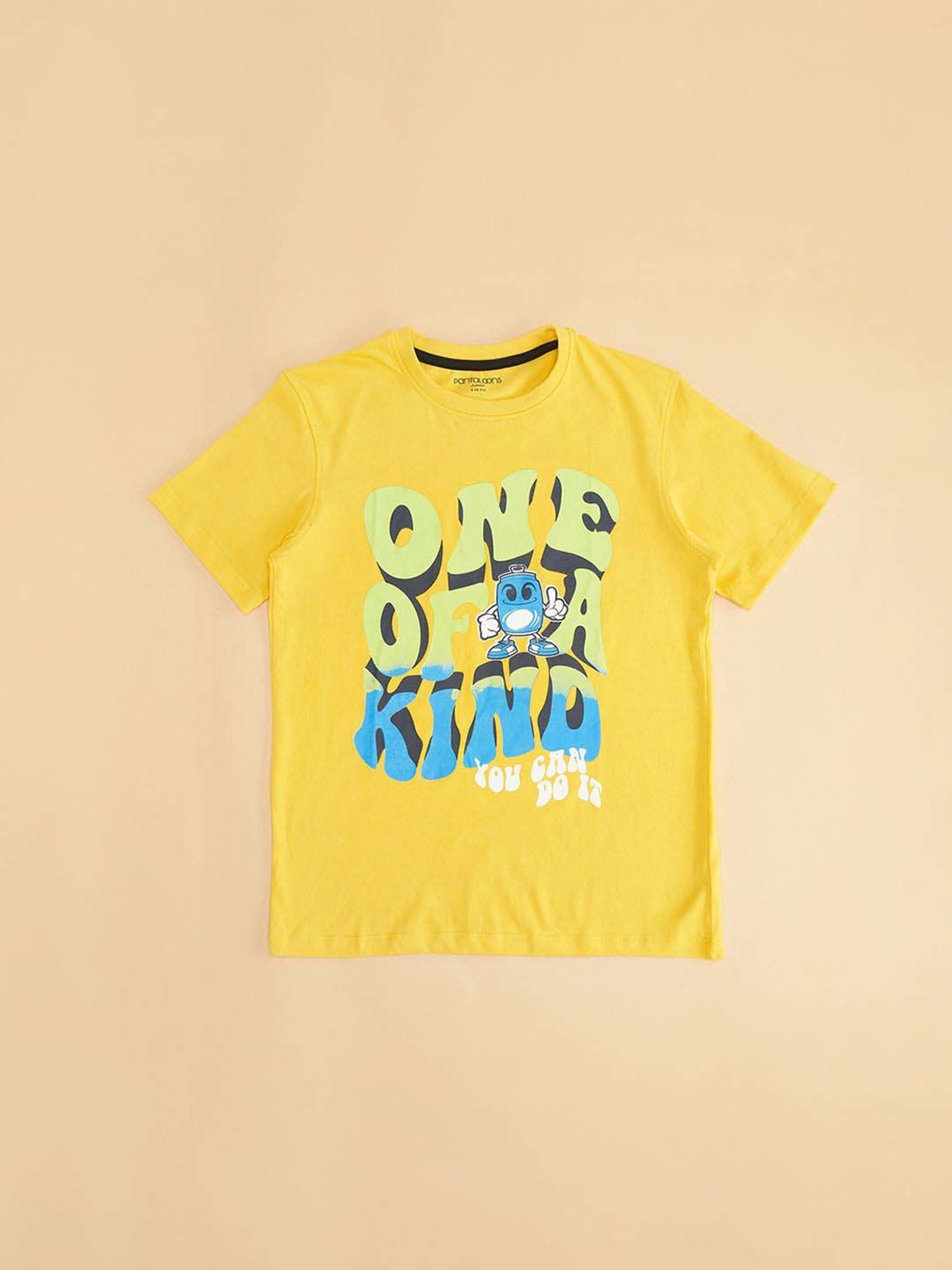 Pantaloons Junior Yellow Cotton Printed T-Shirt