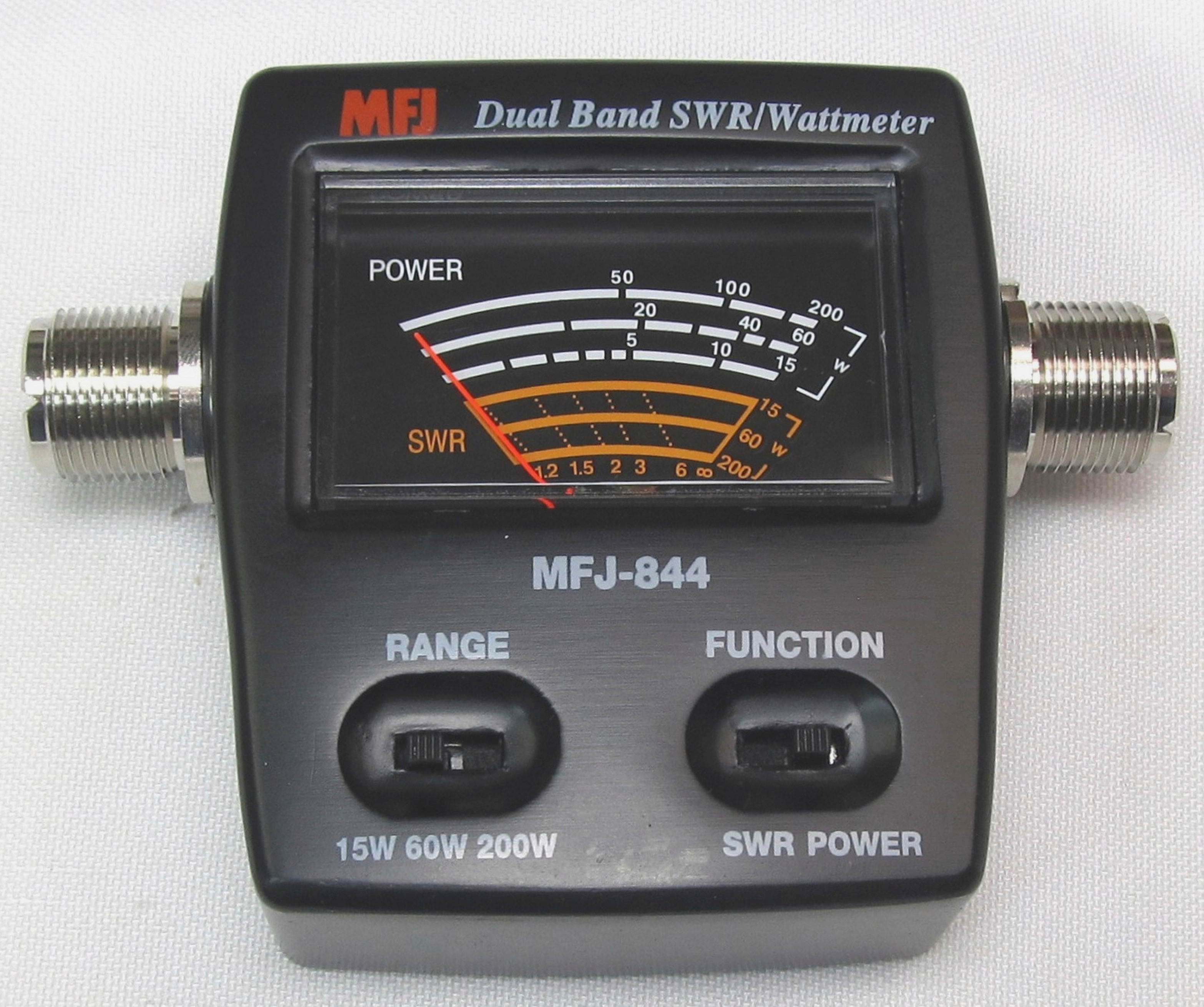 MFJ-844 Compact In-Line SWR meter, 144/440 MHz, 15/60/200W