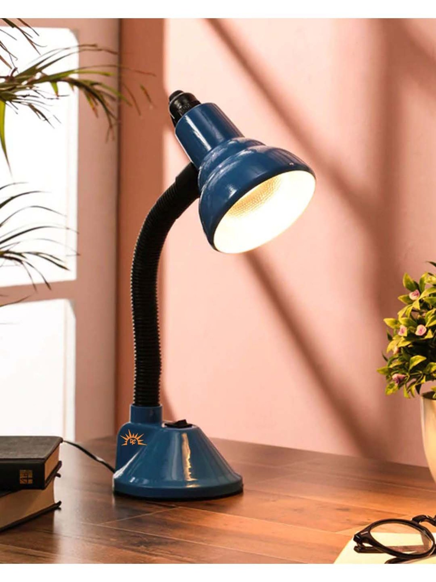 DecorativeRay Blue PVC Study Table Lamp - Set of 1