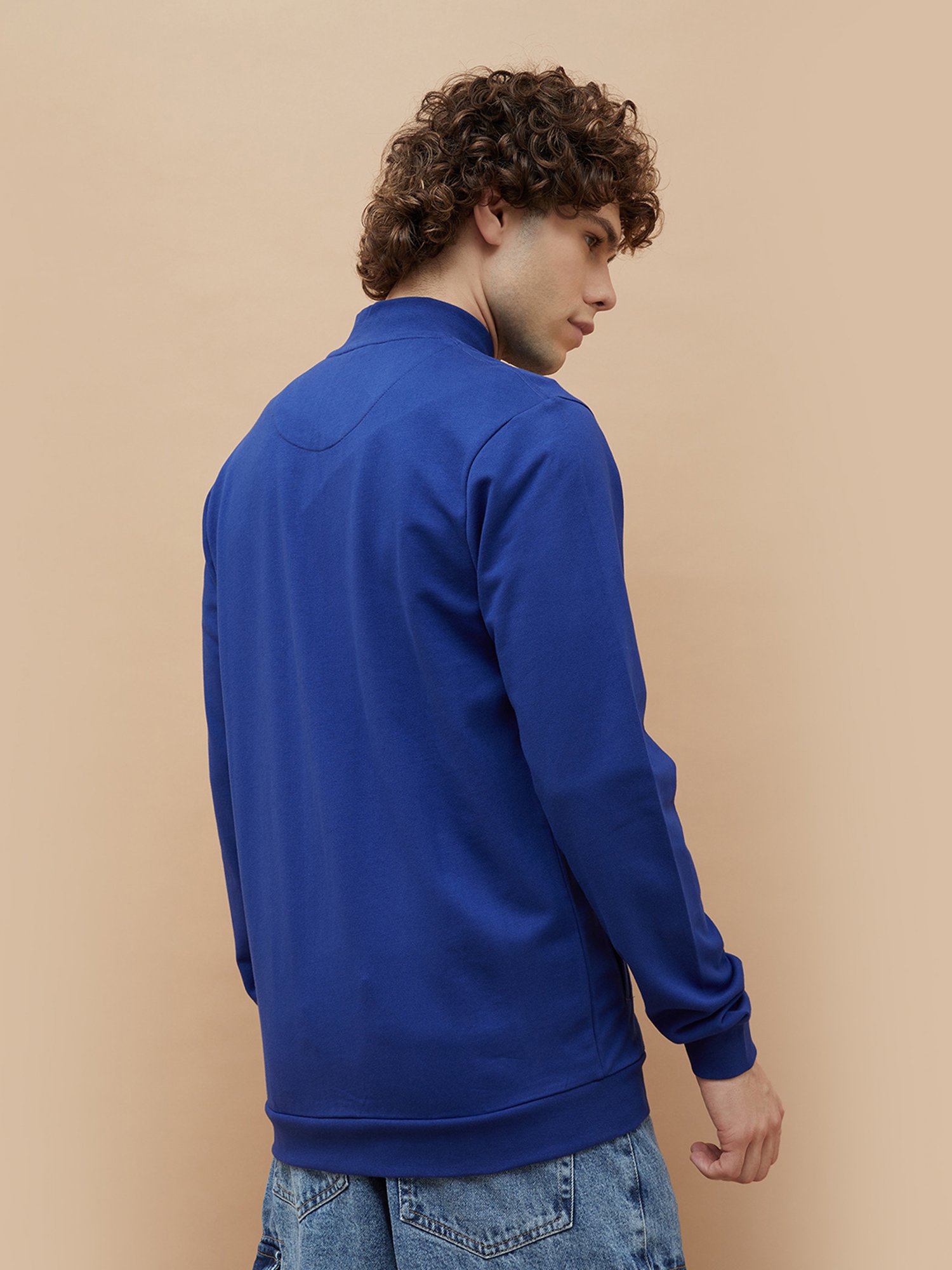 KAPPA Royal Blue Regular Fit High Neck Sweatshirt