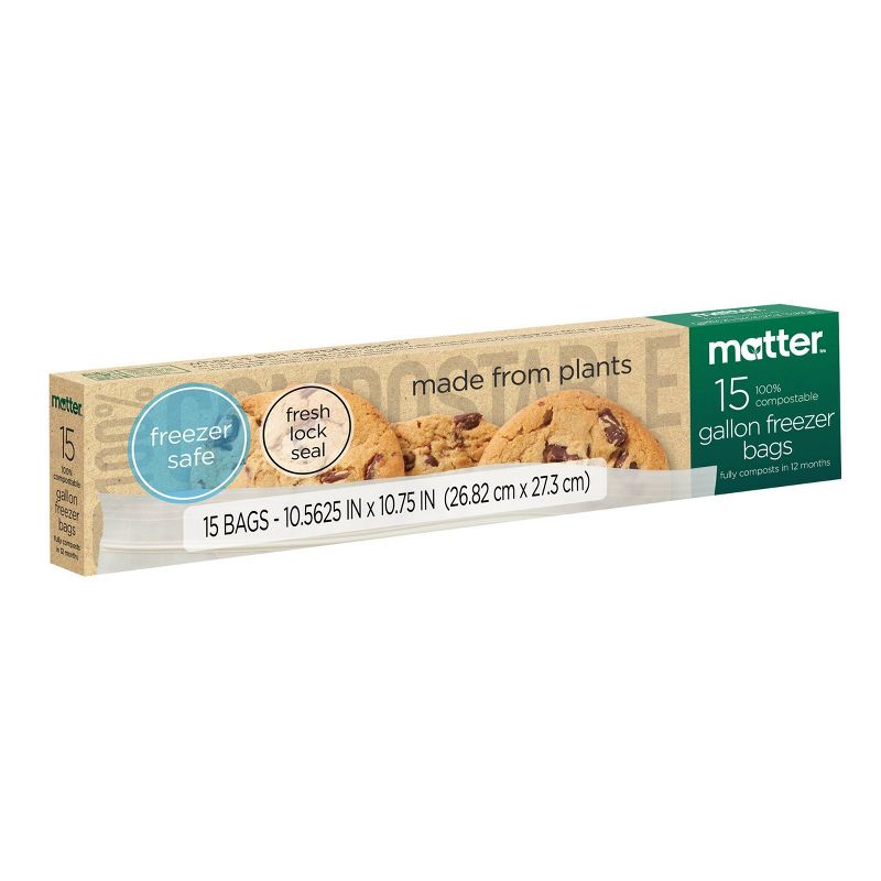 Matter 100% Compostable Gallon Freezer Bags - 15ct