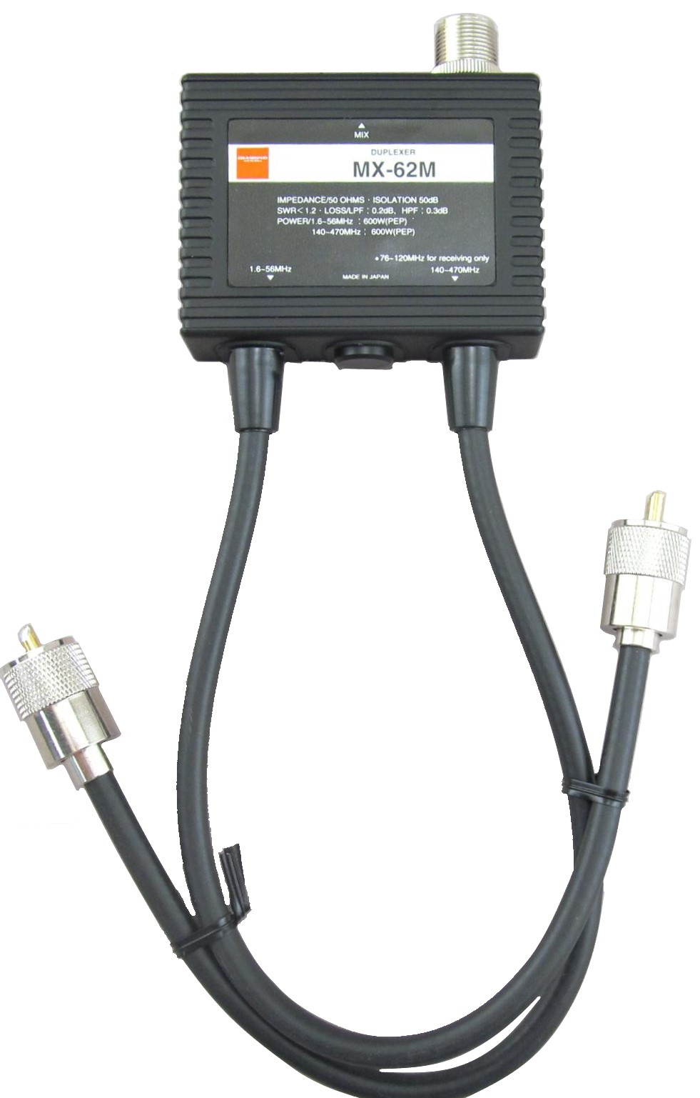Diamond Antenna MX62M Duplexer: 1.5-56/76-470MHz, HF+6/VHF+UHF