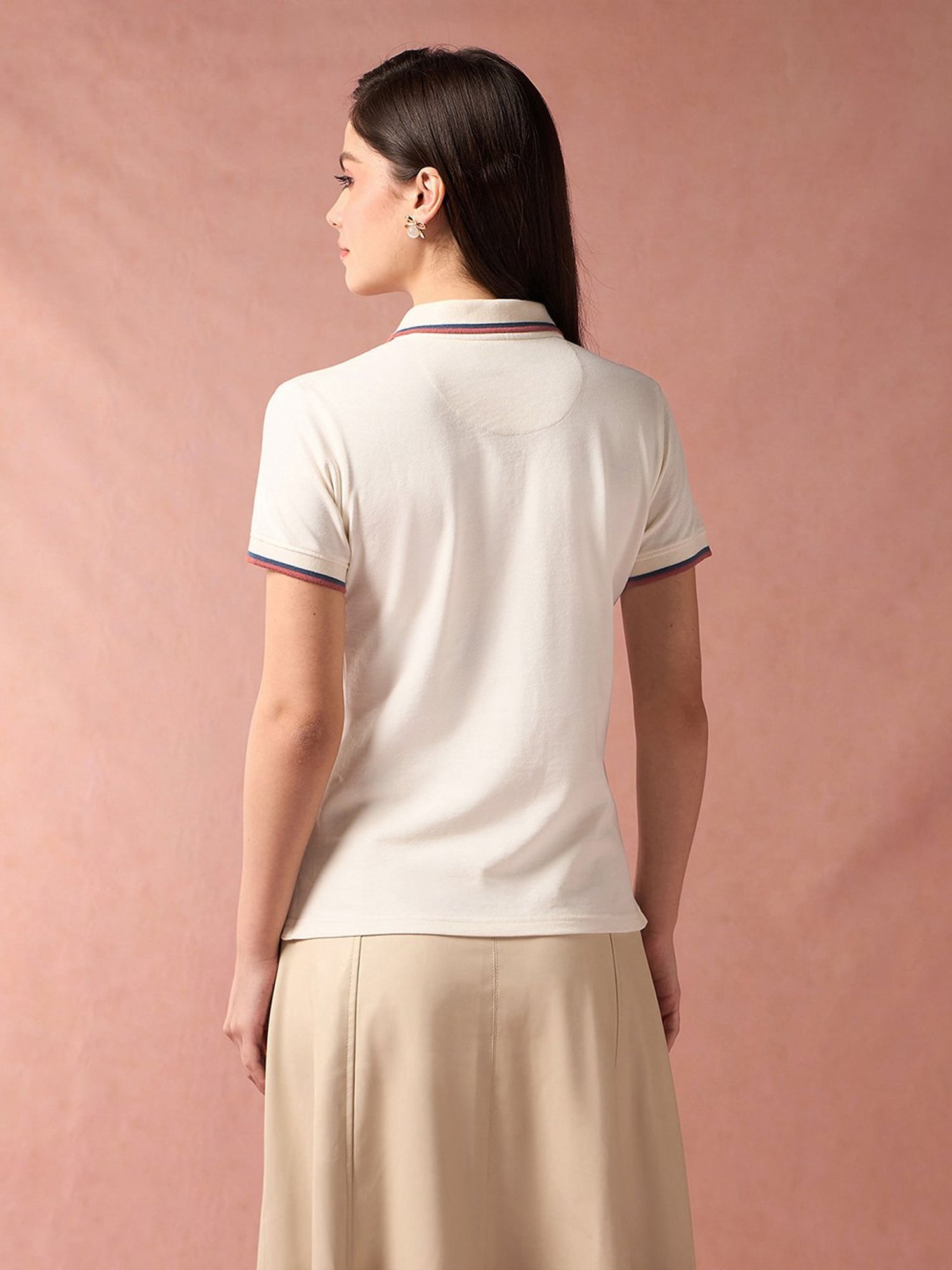 U.S. Polo Assn. White Logo Print Polo T-Shirt