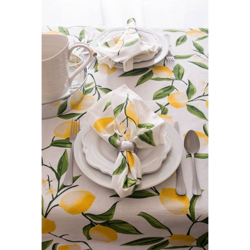 52" x 52" Cotton Lemon Bliss Kitchen Tablecloth - Design Imports