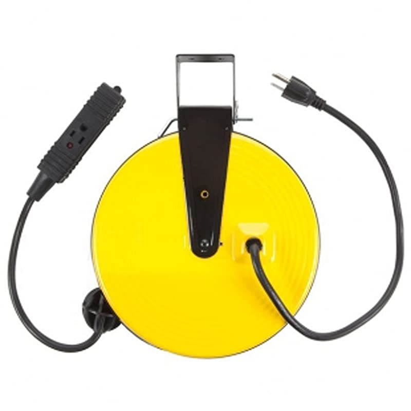 SL800 Retractable Metal Cord Reel with 3 Outlets 30 Foot