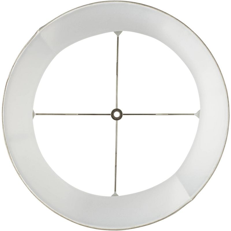 Springcrest Medium Round Softback Gray Lamp Shade 14" Top x 16" Bottom x 12" High (Spider) Replacement with Harp and Finial