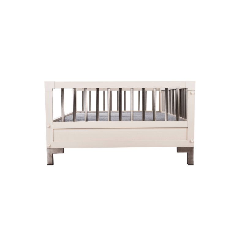 ECOFLEX Raised Dog Bed with Memory Foam Cushion - Antique White - Large