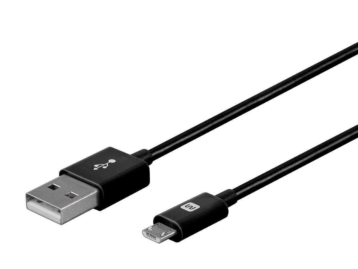 Monoprice USB-A to Micro B Cable - 10 Feet - Black, Polycarbonate Connector Heads, 2.4A, 22/30AWG - Select Series