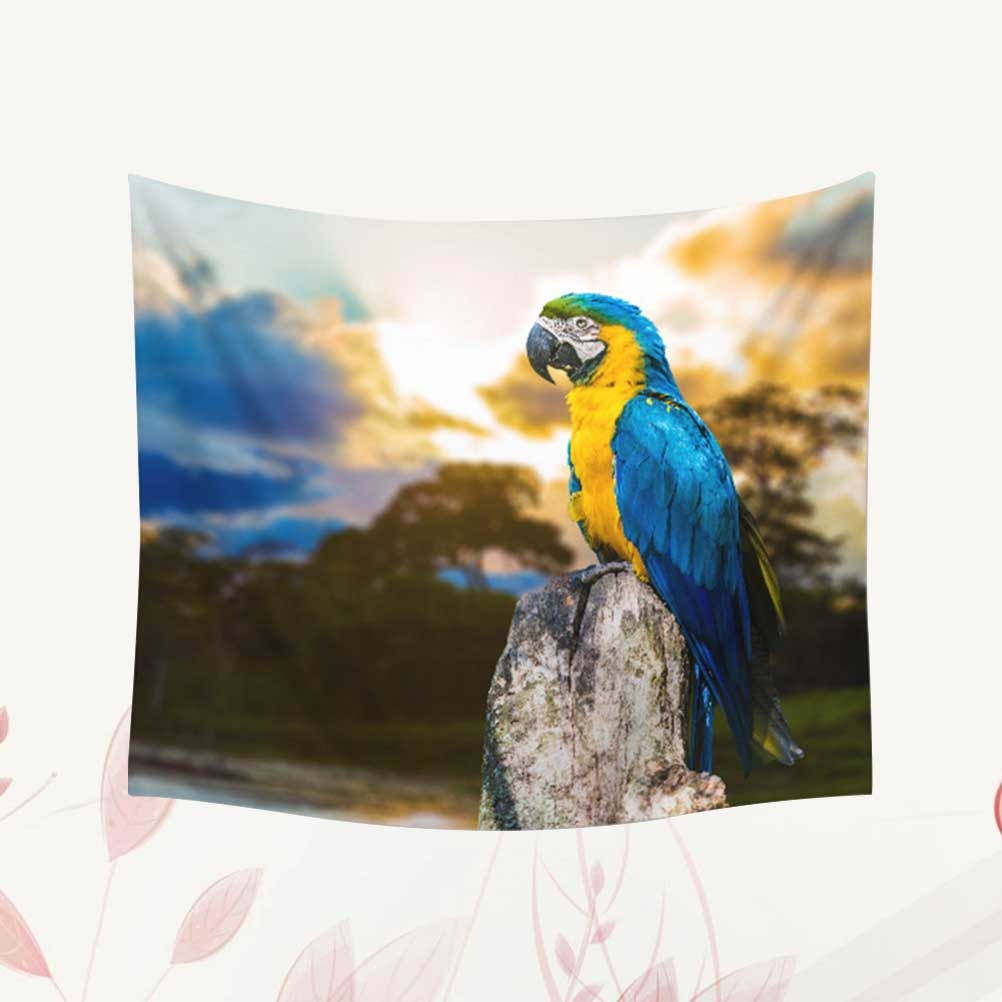1PC 150x130cm Bird Pattern Tapestry Parrot Digital Wall Hanging Polyester Backdrop Decor for Home (Pattern 1)