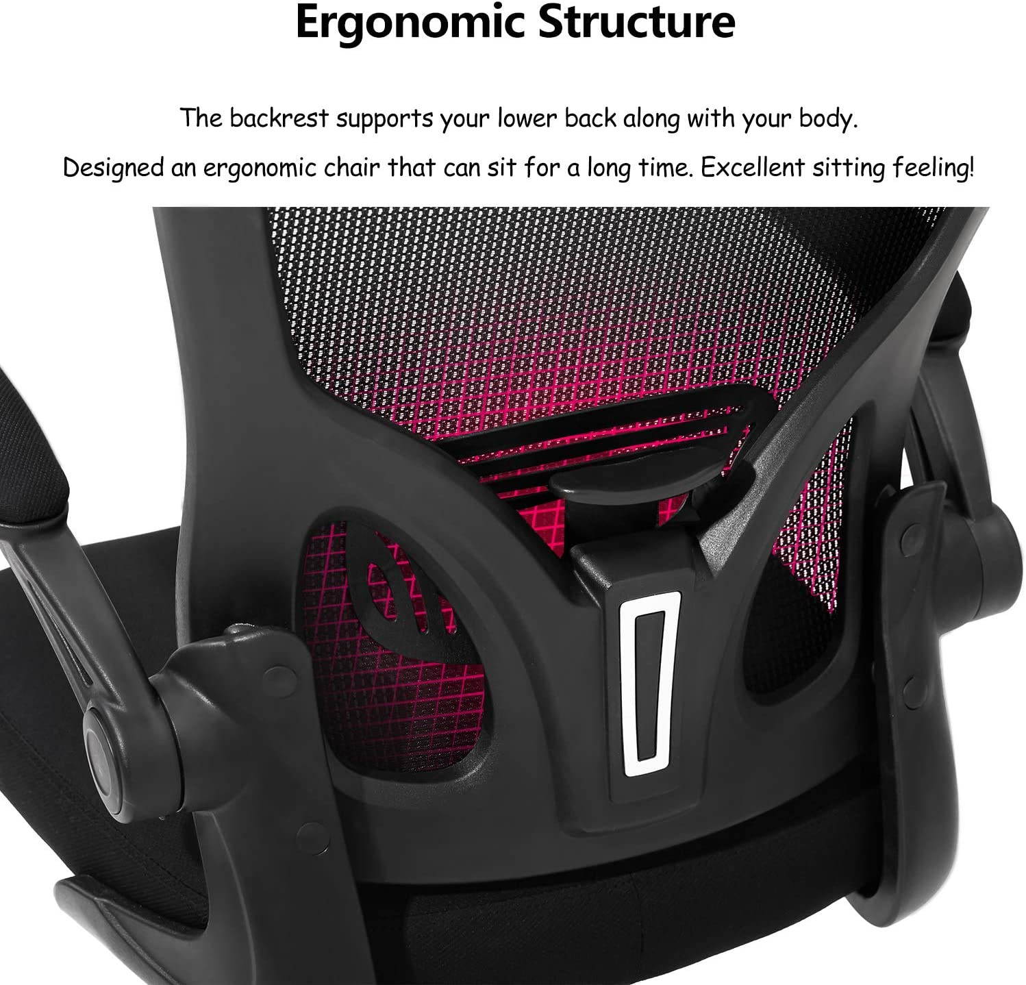 Adjustable Office Chair Ergonomic Mesh Chair High Back Computer Desk Chair with Flip-up Armrest and Adjustable Headrest