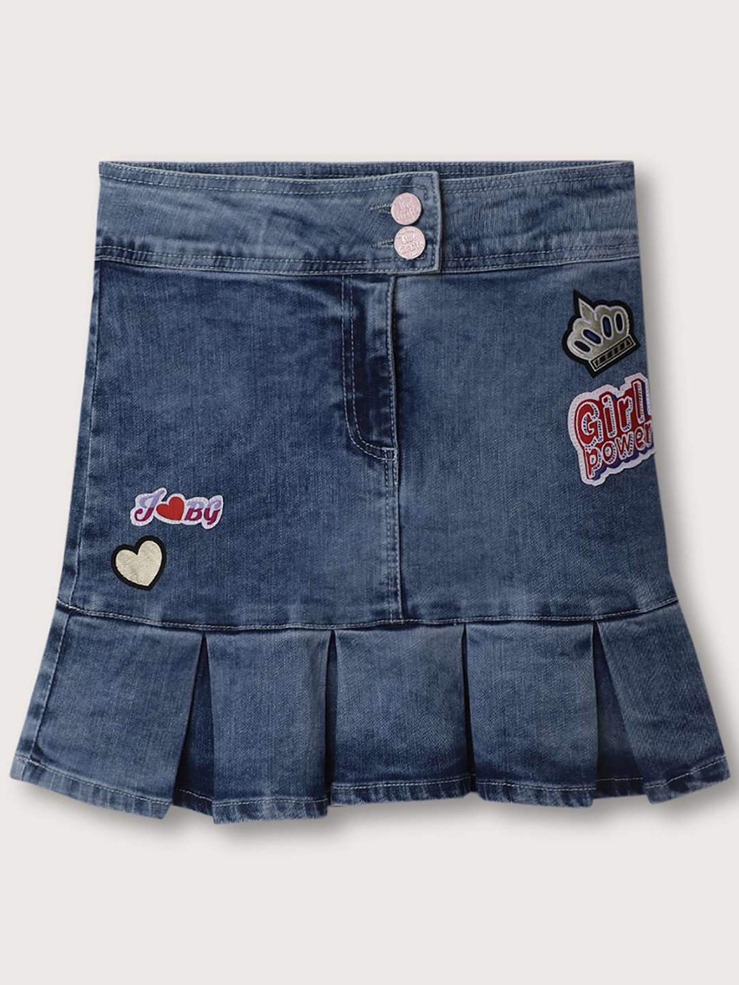 MINIKLUB Kids Blue Cotton Embellished Skirt
