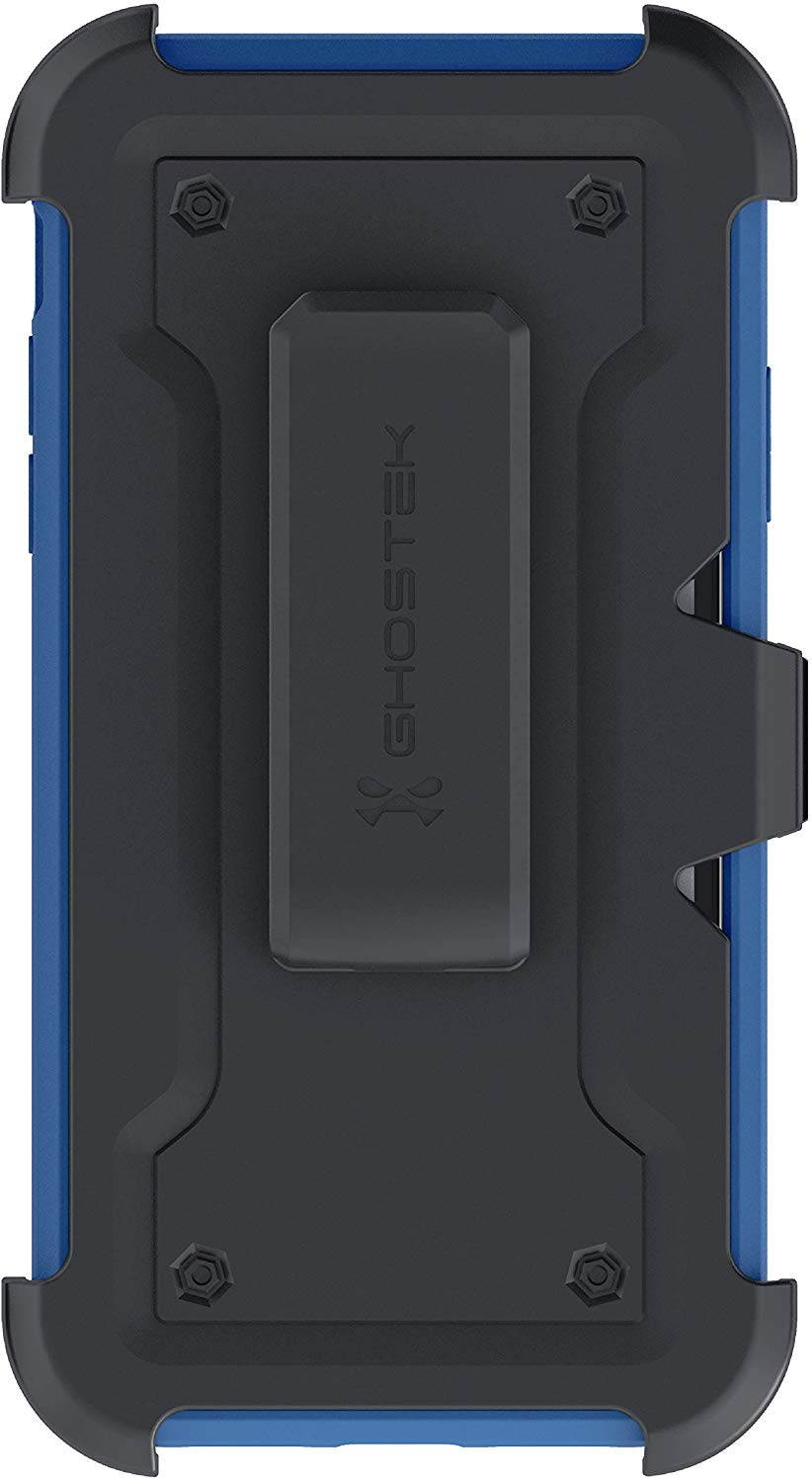 Ghostek Iron Armor Belt Clip iPhone 11 Holster Case with Kickstand and Card Holder Slot Slim Shockproof Design Heavy Duty Protection Wireless Charging Compatible 2019 iPhone 11 (6.1 Inch) - (Blue)