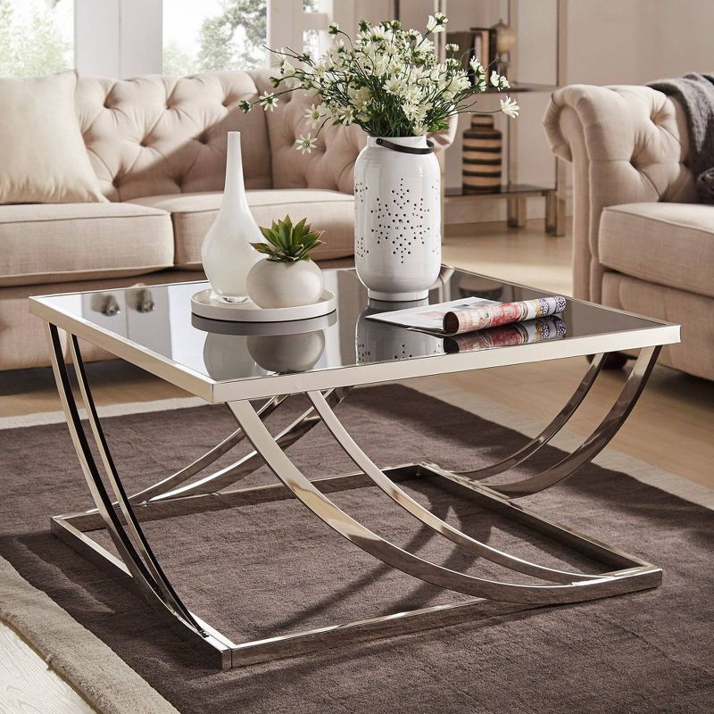 Tyron Steel Arch Curved Sculptural Coffee Table Black - Inspire Q