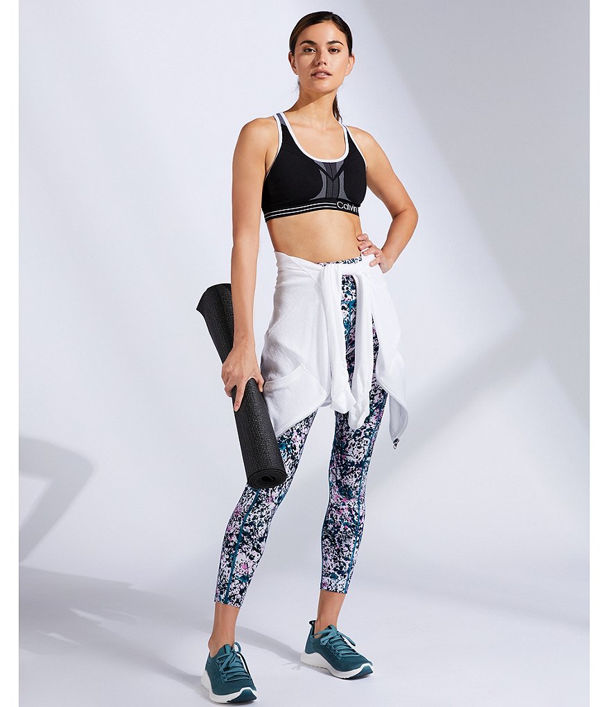 Calvin Klein Performance Print High Waist Cropped Pull-On Tights