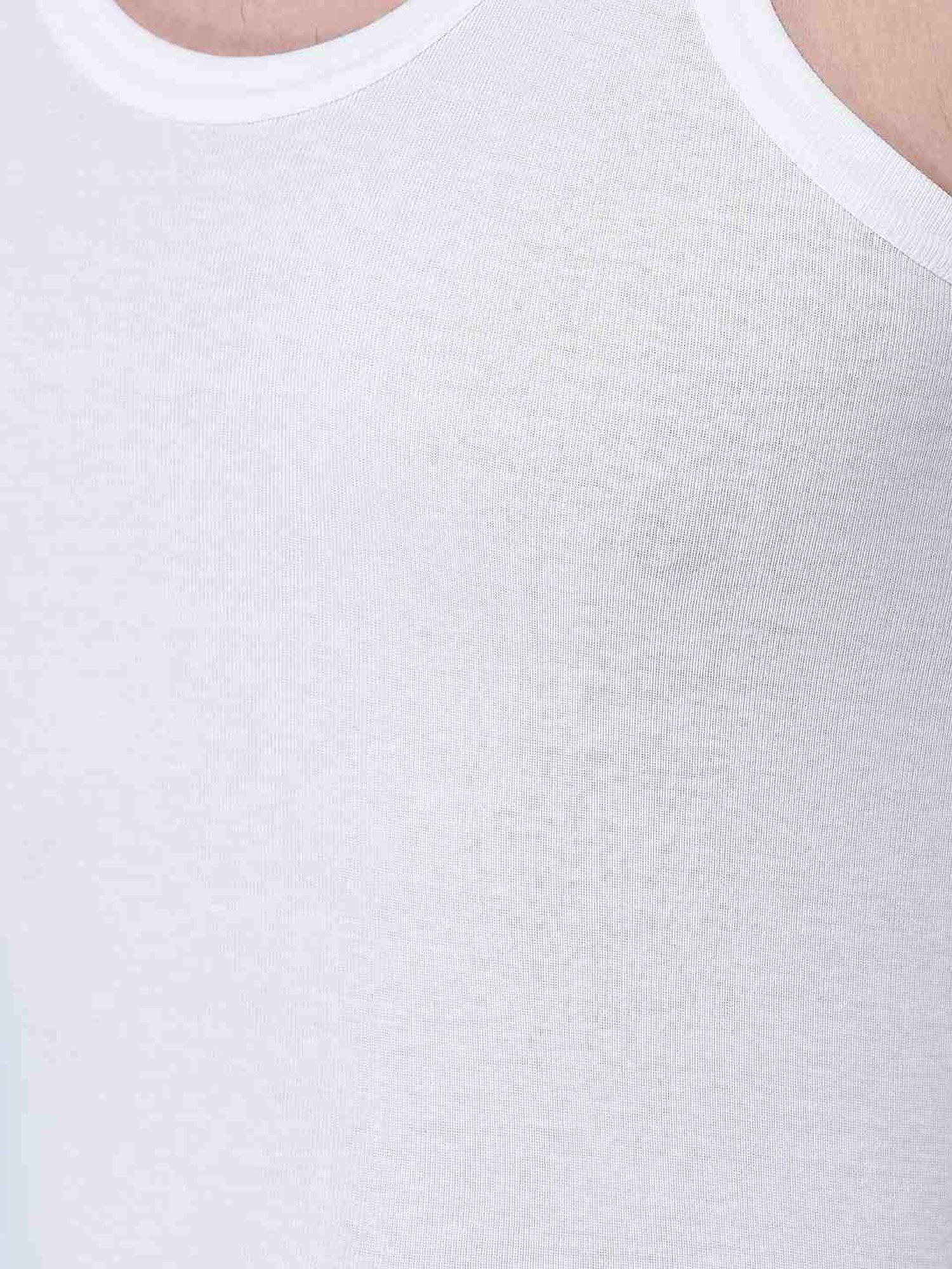 Dollar Bigboss White Cotton Regular Fit Vest - Pack Of 7