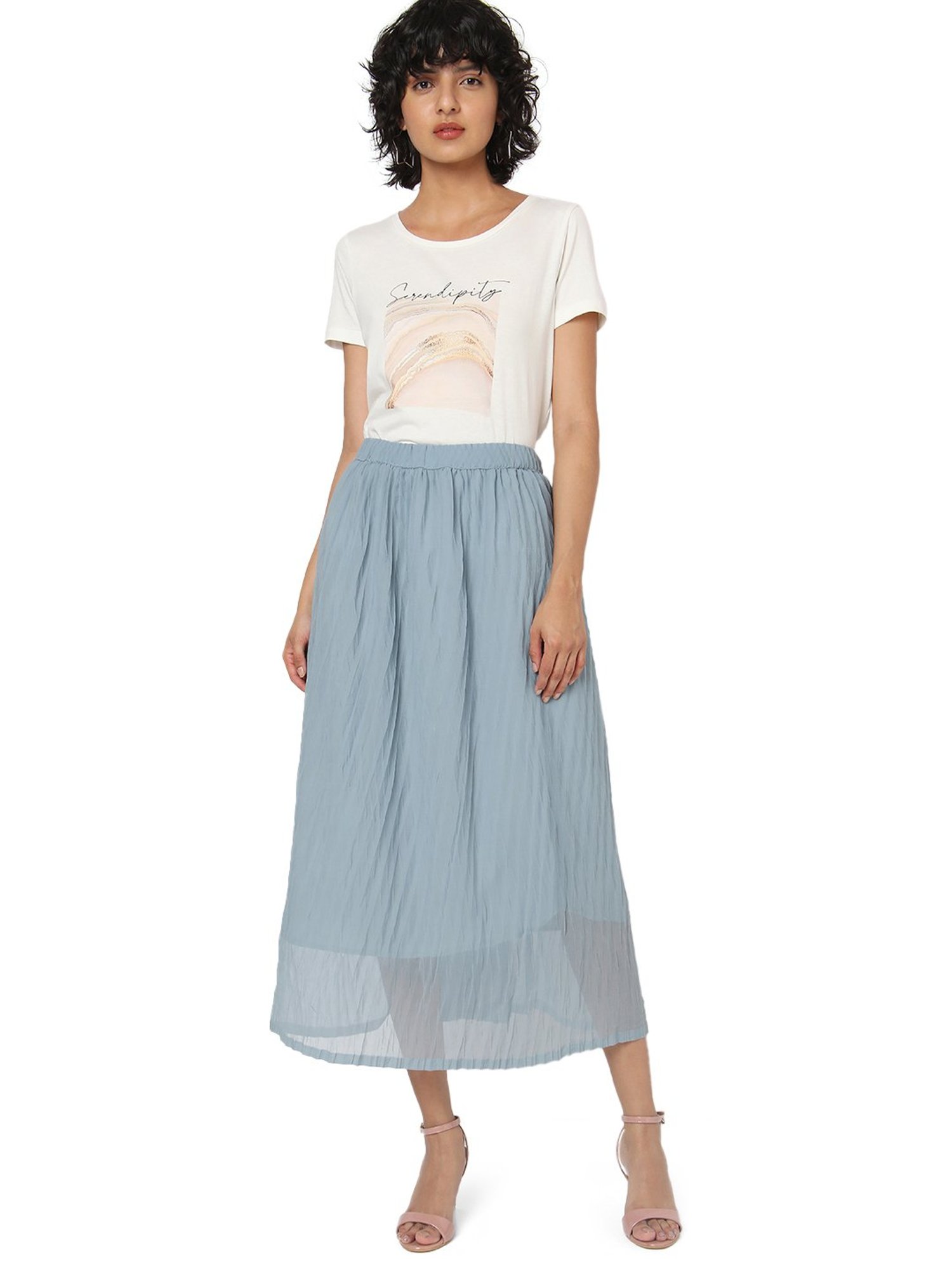 Smarty Pants Blue Midi Skirt