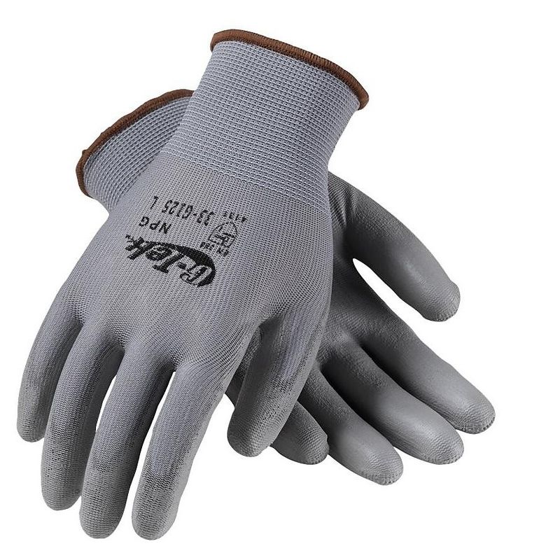G-Tek GP Polyurethane Coating Nylon Gloves, Gray 33-G125/L