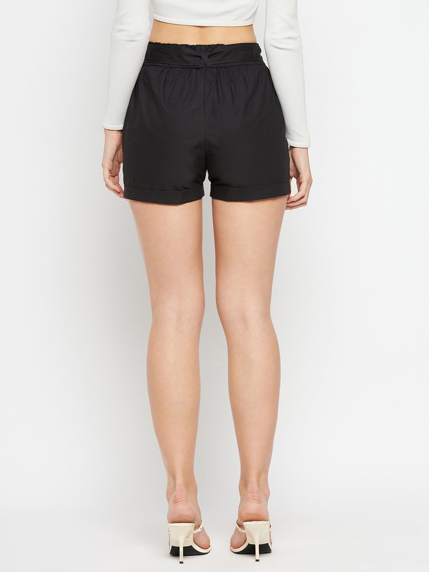 BRINNS Black Cotton Shorts