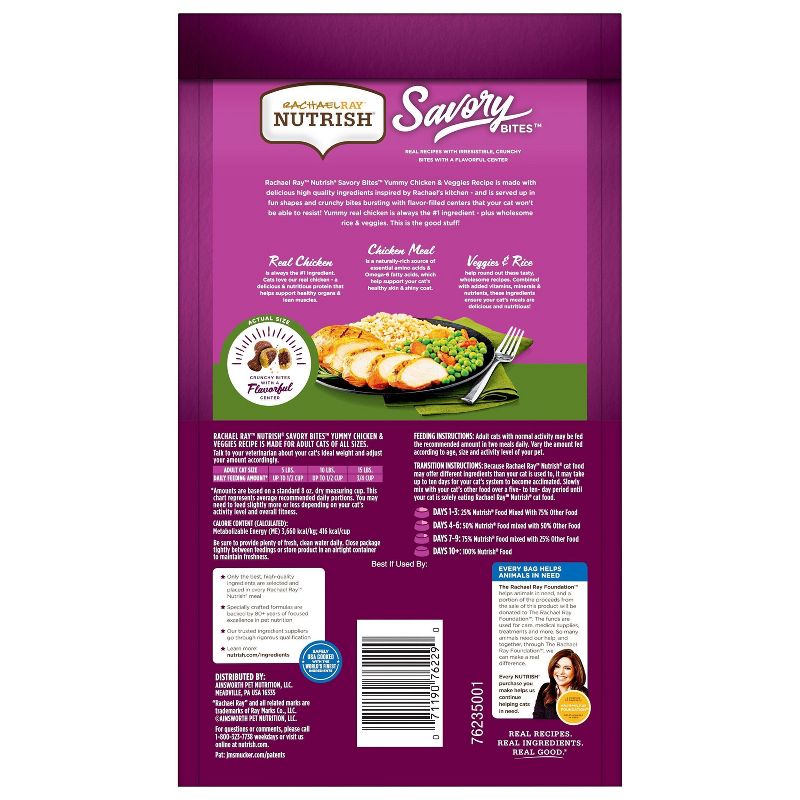 Rachael Ray Nutrish Yummy Chicken and Veggies Recipe Dry Cat Food - 2.5lbs