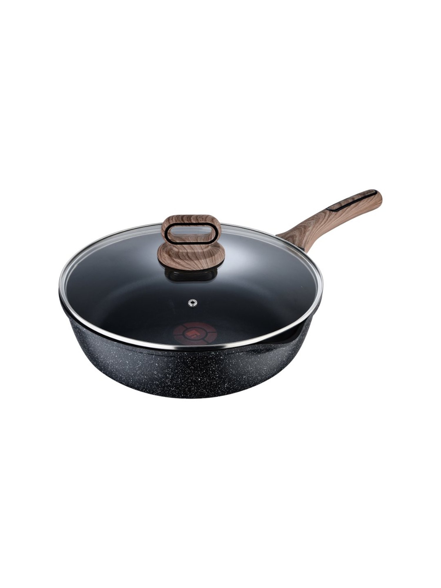 Bergner Grey Non-Stick Marble Induction Base Deep Frypan with Lid - 28cm (3.2L)