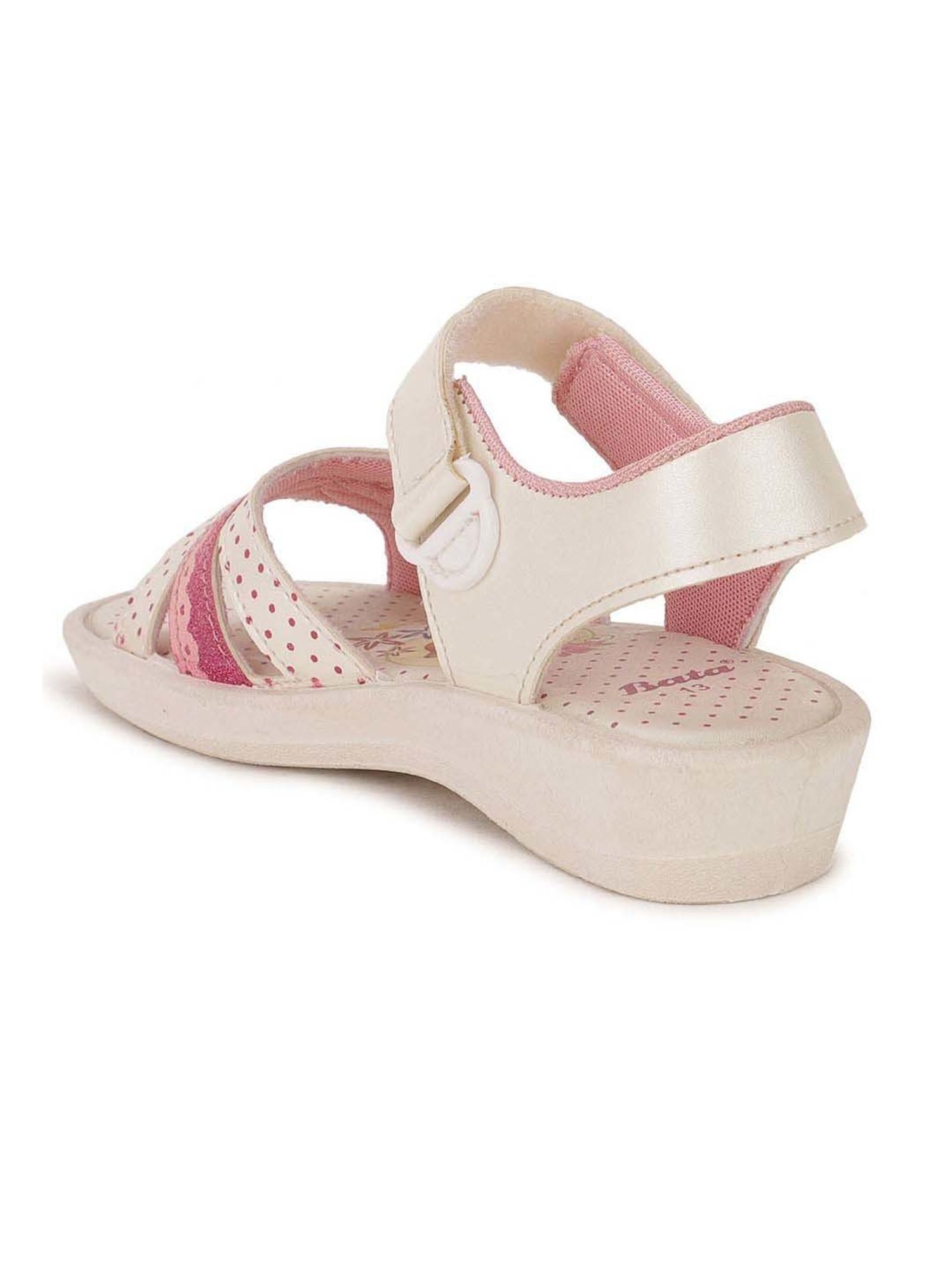 Bubblegummers by Bata Kids White & Red Ankle Strap Sandals