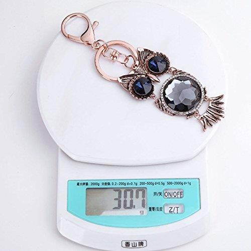 FOY-MALL Fashion Owl Crystal Rhinestone Alloy Women Key Chain Ring H1297