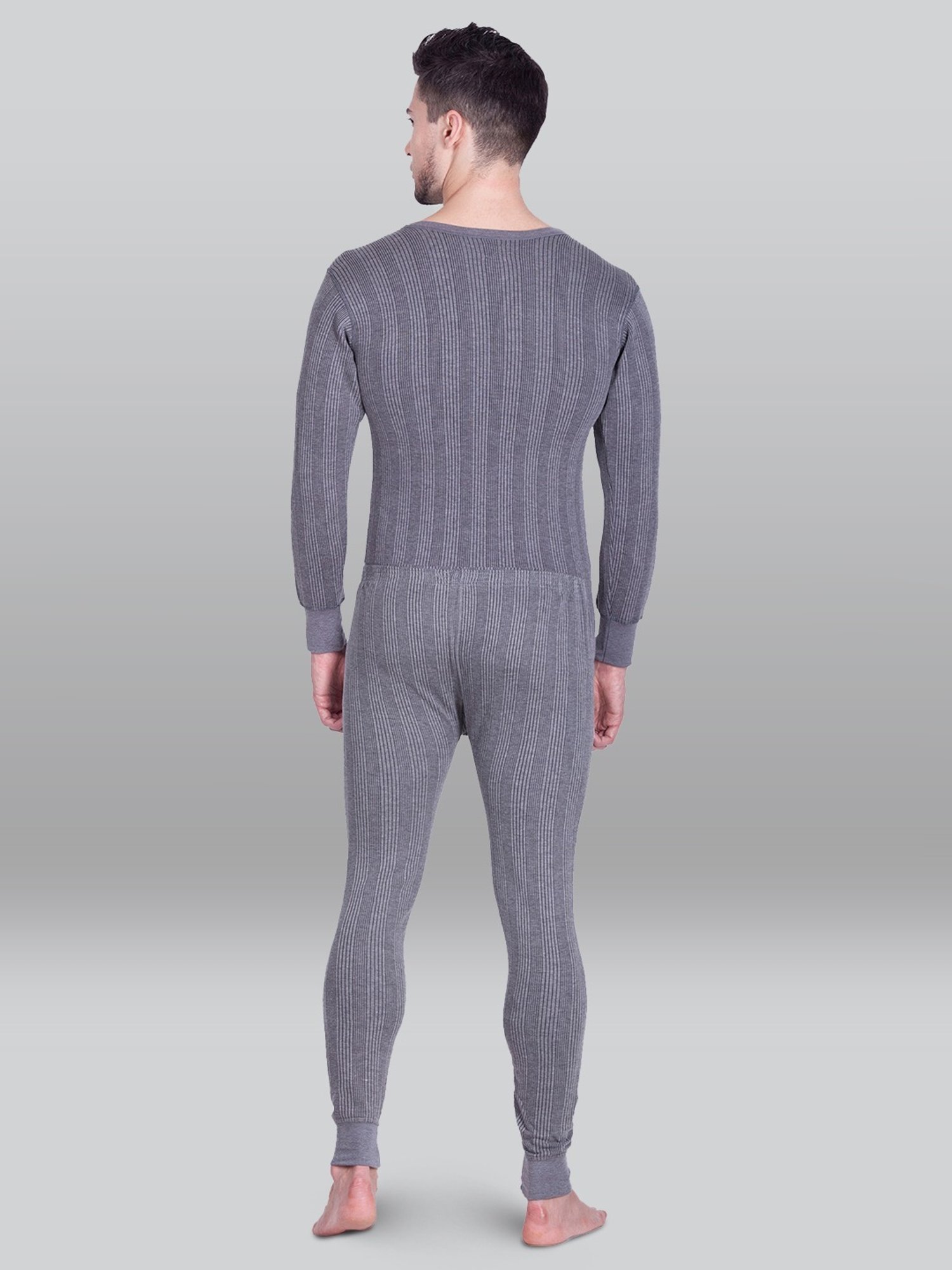 LUX Inferno Charcoal Skinny Fit Striped Thermal Set - Pack of 2