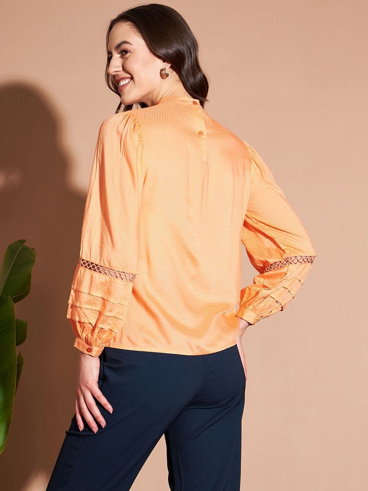 Marie Claire Orange Full Sleeves Top