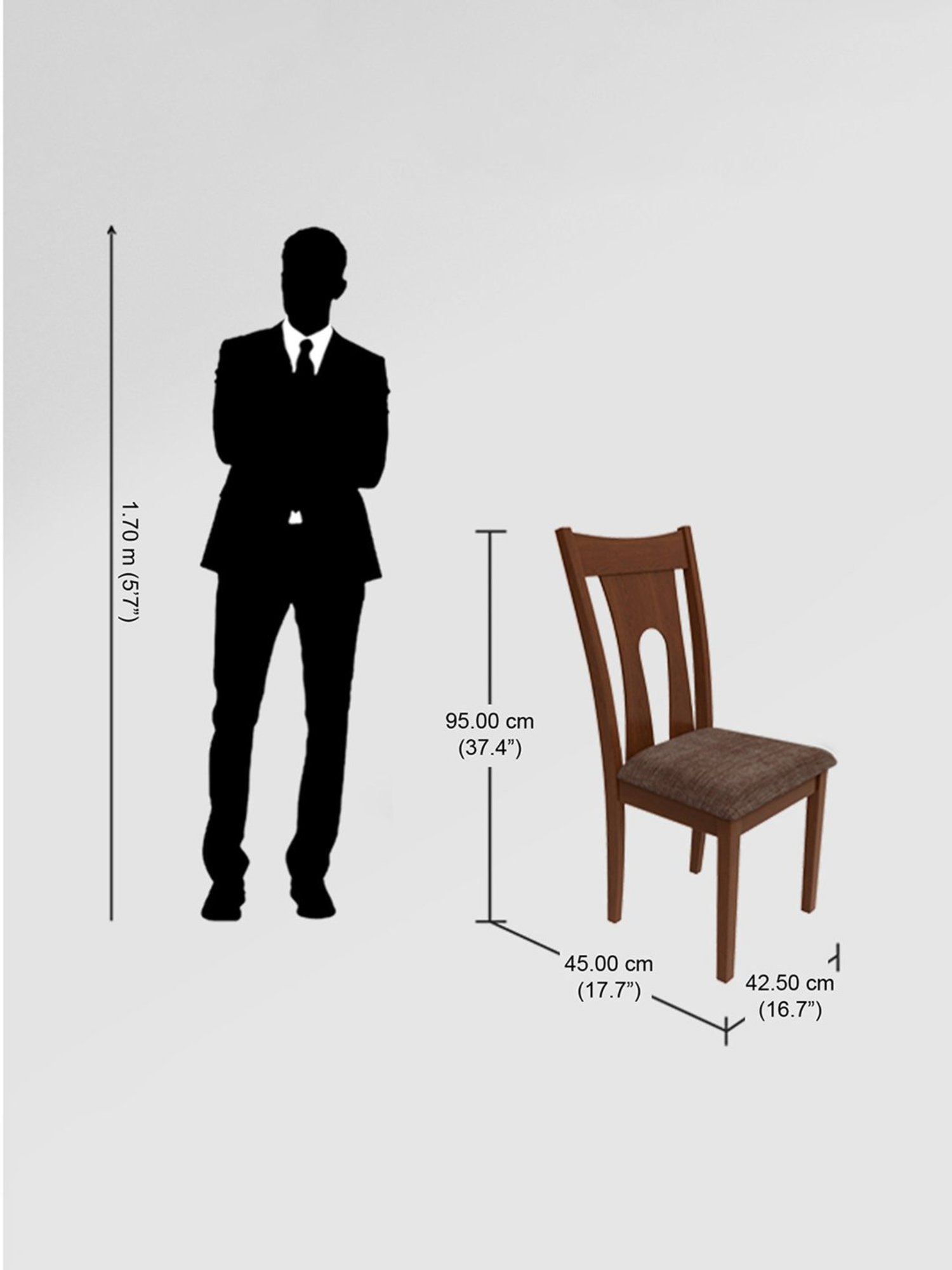 Godrej Interio Honey Brown Wood Dining Chair (Set of 2)