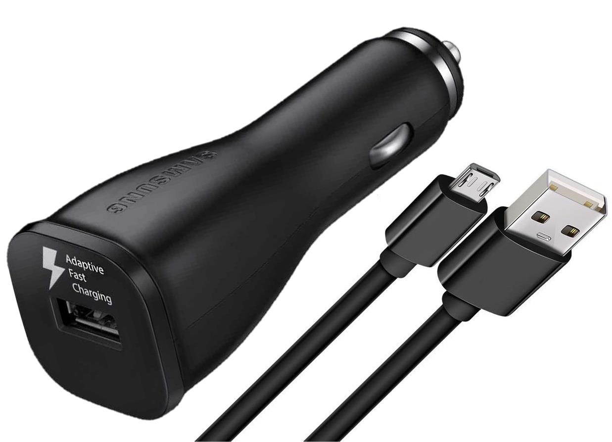 Galaxy Car (AFC) Charger for Samsung Galaxy S7/S7 Edge/S6/S6 Edge Adaptive Fast Charging w/Micro USB Cable - Black