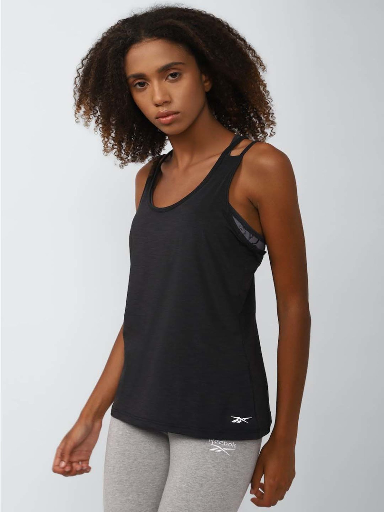 Reebok Black Regular Fit Sports Tank Top