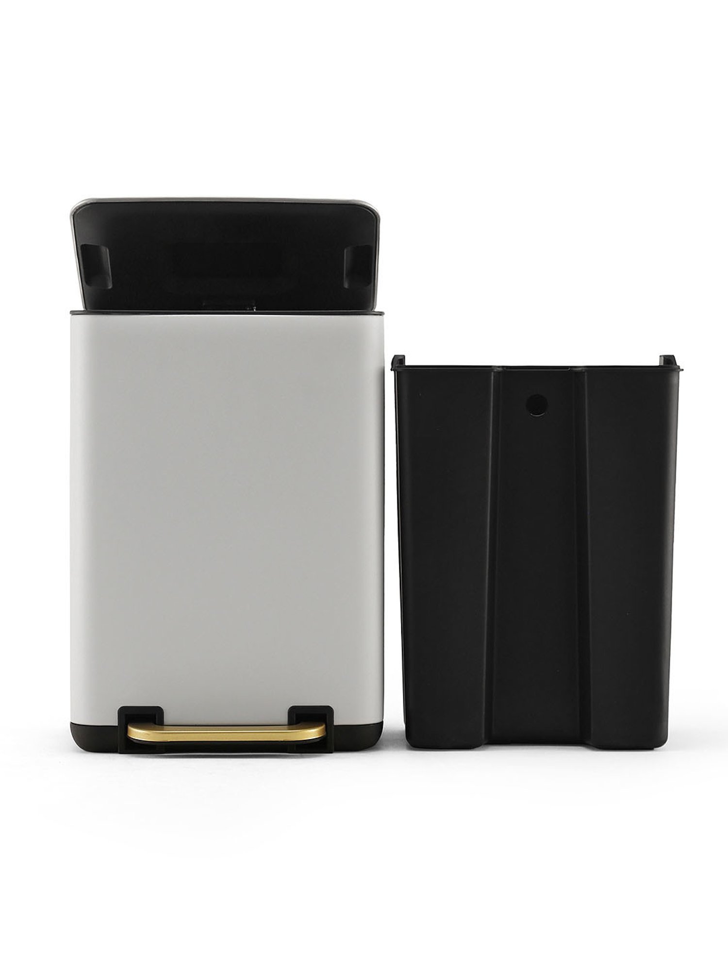 Pure Home and Living White Stainless Steel Bins