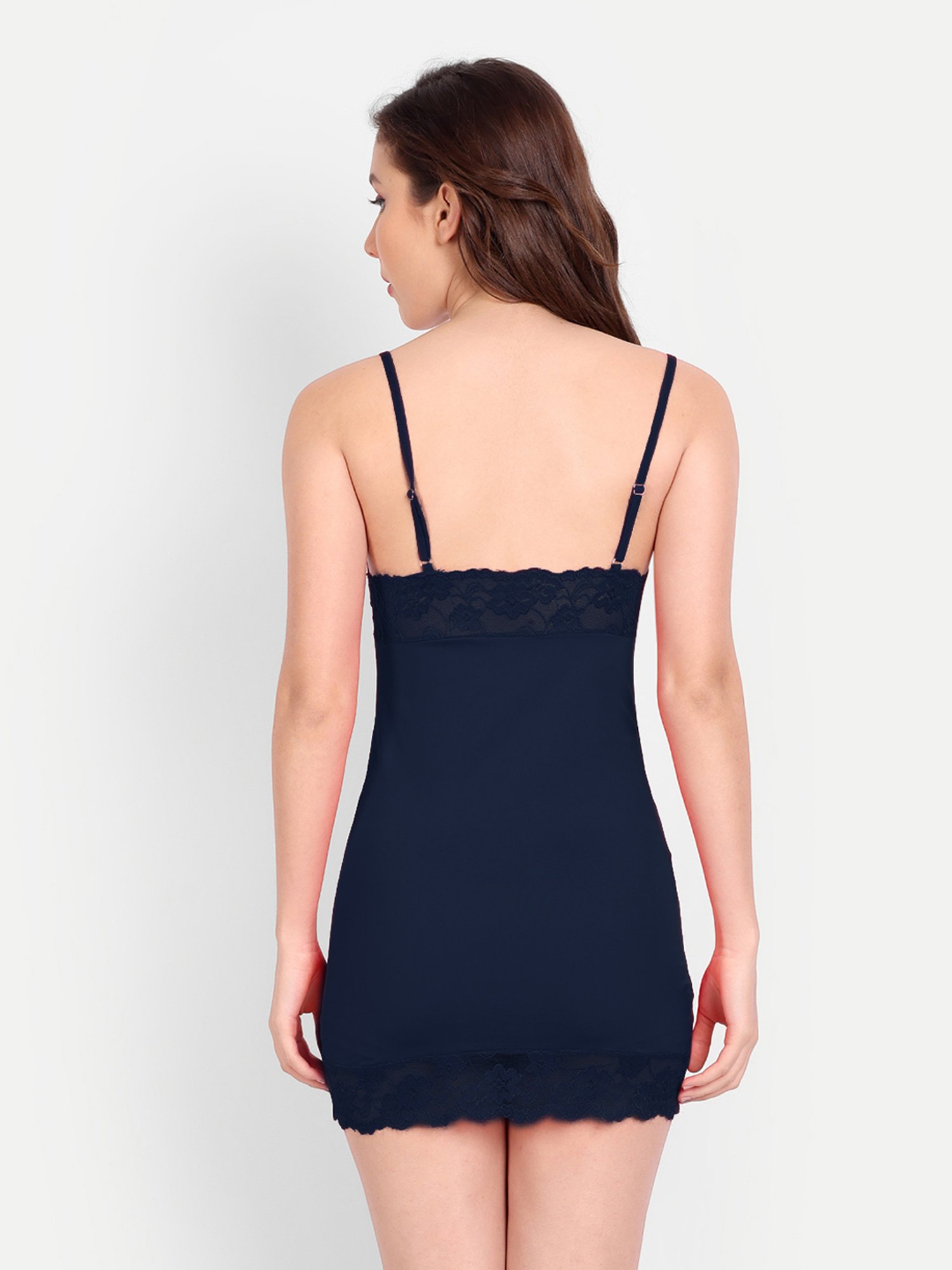 FIMS: Fashion is my Style Navy & Black Lace Work Babydoll With Thong